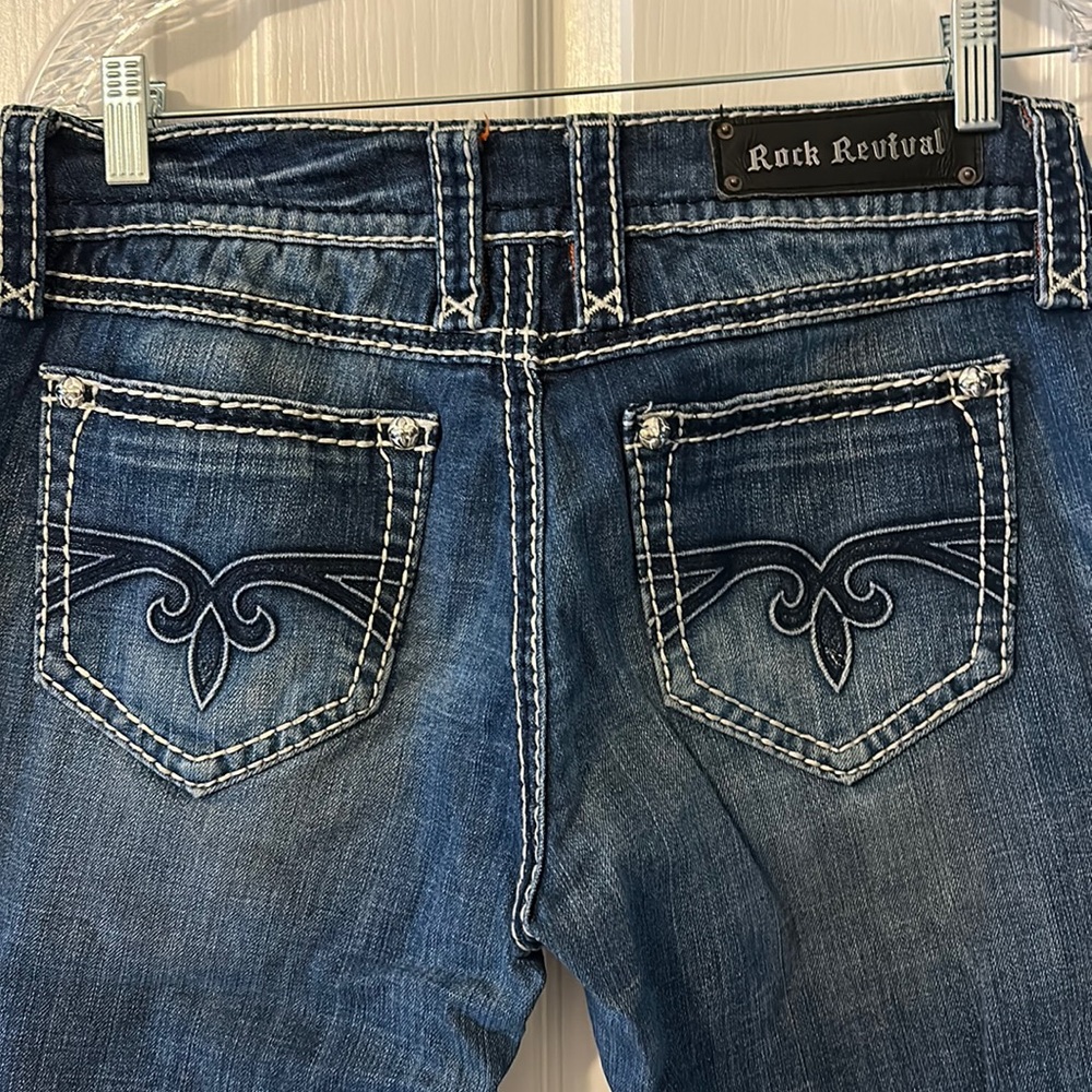 Buckle rock, revival boot, cut jeans, 30/31